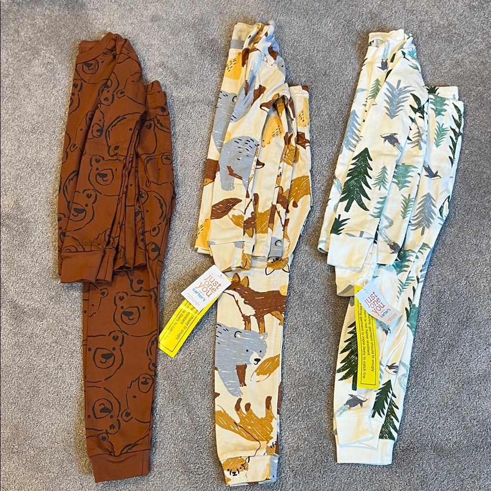 Carter's Woodland Animals Pajama Sets- Lot